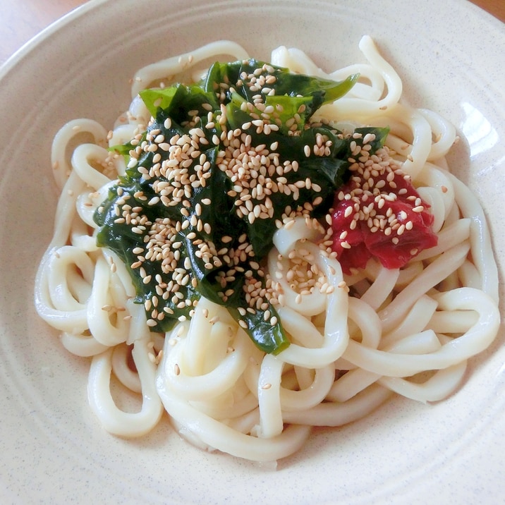 梅とわかめの冷やしうどん